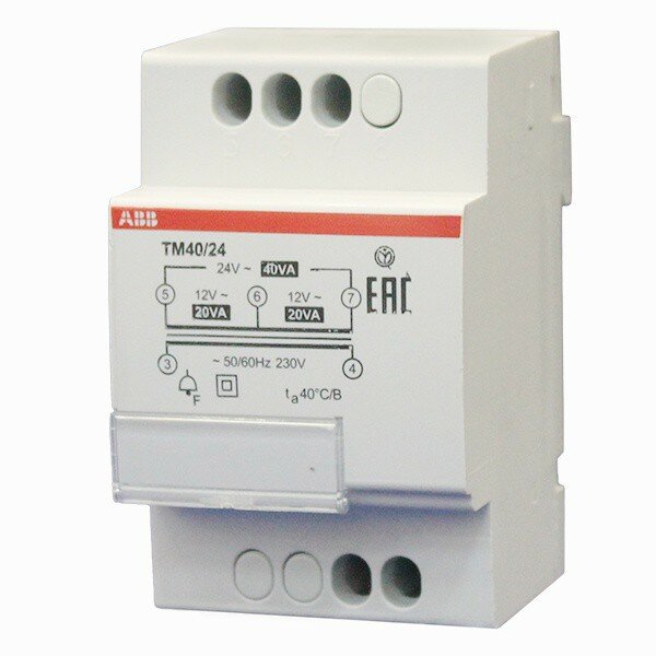 ABB TM40/24 Трансформатор модульный звонковый 24В(12+12)/40ВА 2CSM228785R0802