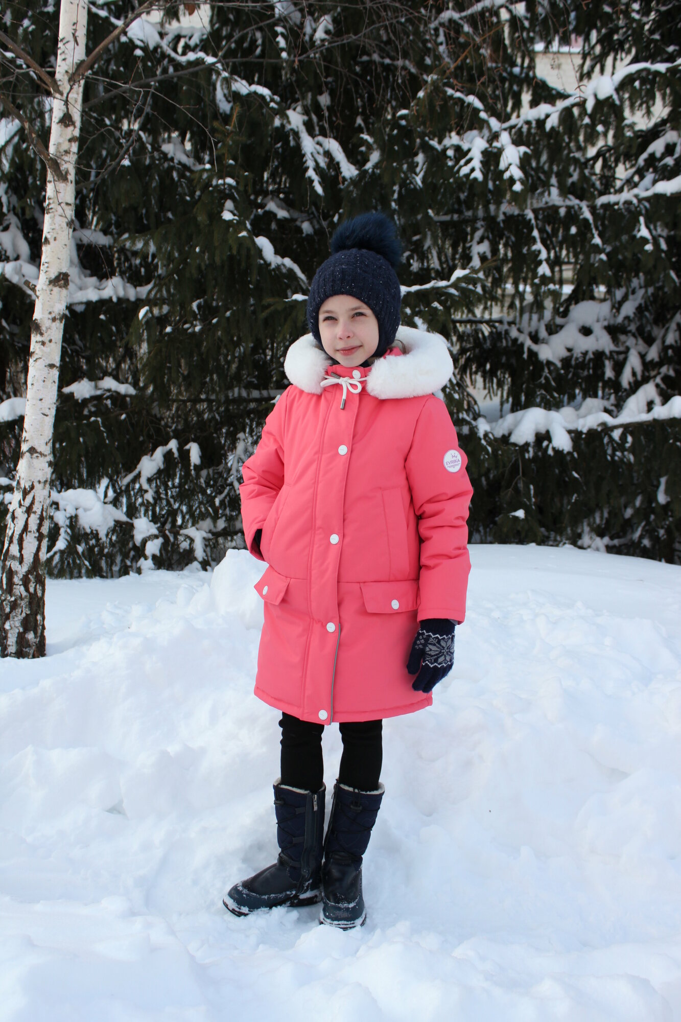 Пальто зимнее для девочки Эврика детская одежда М-812