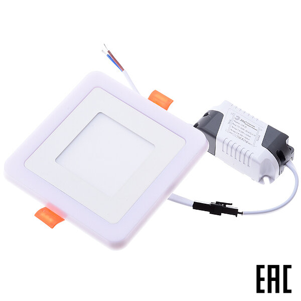 фото Светильник Б0017495 LED 4-6 BL светод 3-х режимный квадратный 6Вт 360лм 4000К IP20 ЭРА (2 шт. в комплекте)