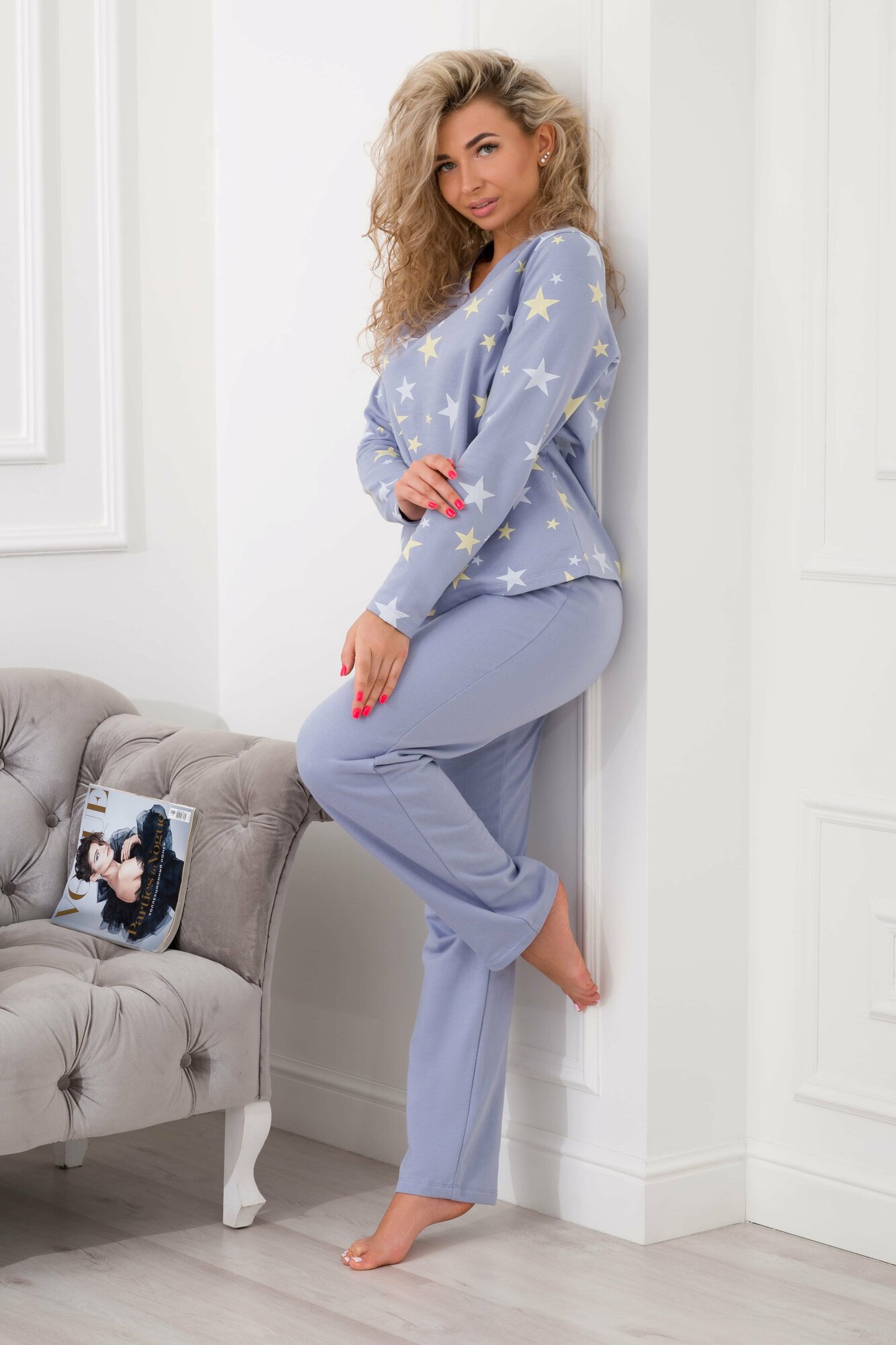 Пижама Ш'аrliзе, размер 46, голубой, серый - фотография № 1