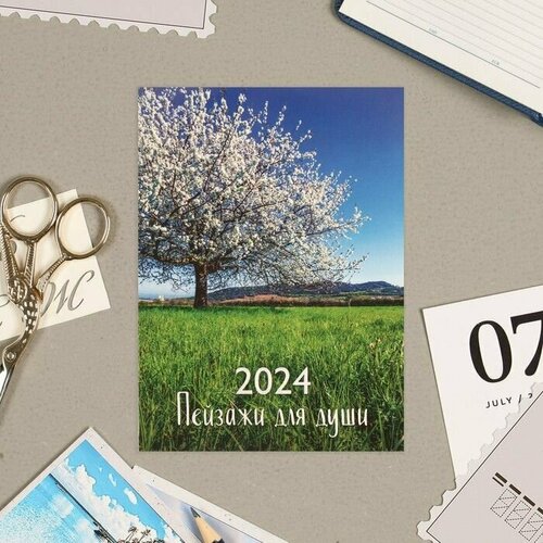 фото Календарь отрывной пейзажи для души 2024 год, на магните, 10х13,5 см китай