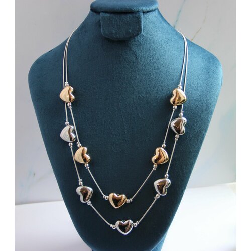 Чокер Fashion jewelry, длина 45 см, золотой, серебряный чокер fashion jewelry длина 40 см серебряный