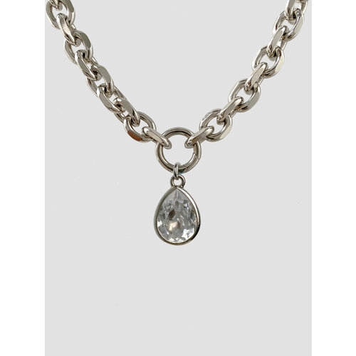 Колье by mar TEAR, кристалл, длина 38 см, серебряный, голубой