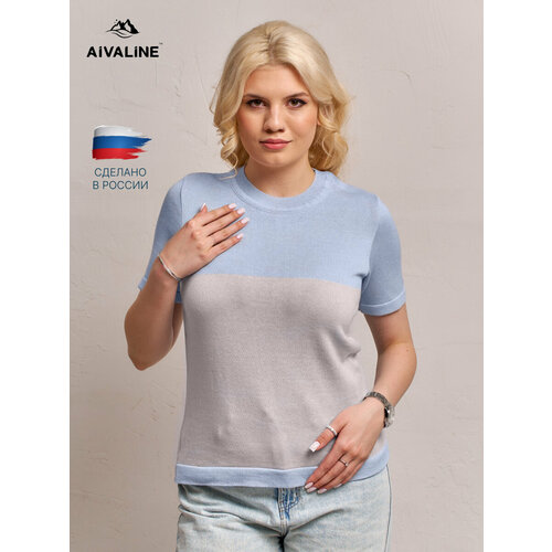 фото Футболка aivaline, 1 шт., размер 42/44, голубой