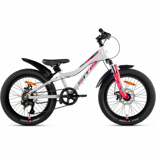 Велосипед SITIS LUNA 20 2024 White-Pink детский для девочек алюминий 7 скоростей дисковые механические колеса 20 рост 120-135 см 24507₽