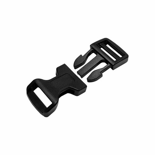 Пряжка пластиковая 20 мм застёжка фастекс округлая / для ремня, сумки, рюкзака, стропы / черная, S6N-20