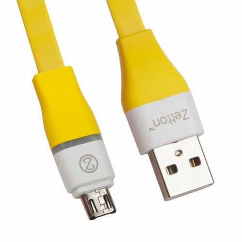 OEM USB LED кабель передачи данных Zetton Flat разъем Micro USB плоский желтый 621₽