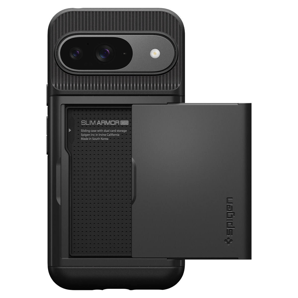 Чехол-картхолдер Spigen на Google Pixel 9 Pro/9 (ACS07695) Slim Armor CS / Спиген Чехол-картхолдер для Пиксель 9 Черный — фото 1