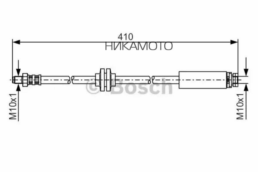 BOSCH 1987481022 шланг тормозной задний! L=4.1\ Mazda 3 1.6/2.0/1.6TDi 04>