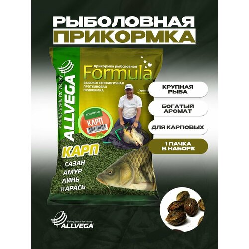 Прикормка для рыбалки ALLVEGA Formula Карп Hemp 1 пачка 0.9кг