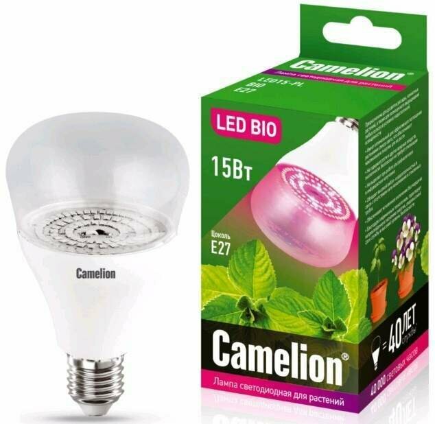 Лампа светодиодная для растений Camelion LED15-PL/BIO/E27