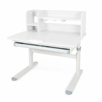 Cтол письменный парта для школьника Ergokids Compas Max TH-308 белый / серый