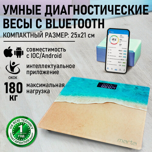 Изображение товара Весы напольные умные MARTA MT-SC1696 прибой