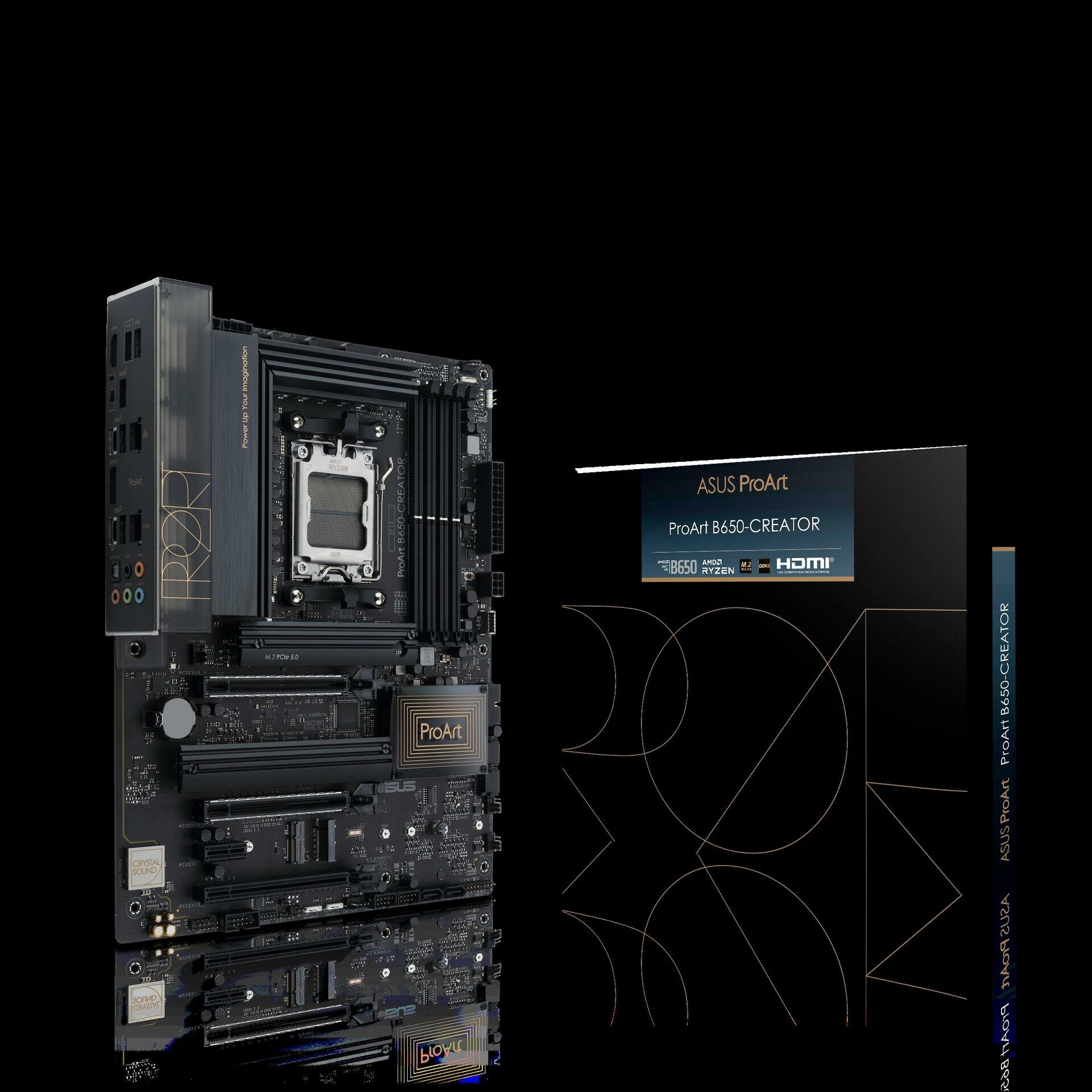 Материнская плата ASUS PROART B650-CREATOR, Socket AM5, B650, 4*DDR5, HDMI, 4xSATA3 + RAID, M2, Audio, Gb LAN, USB 3.2, USB 2.0, ATX; 90MB1C40-M0EAY0 (PROART B650-CREATOR) - фото №1