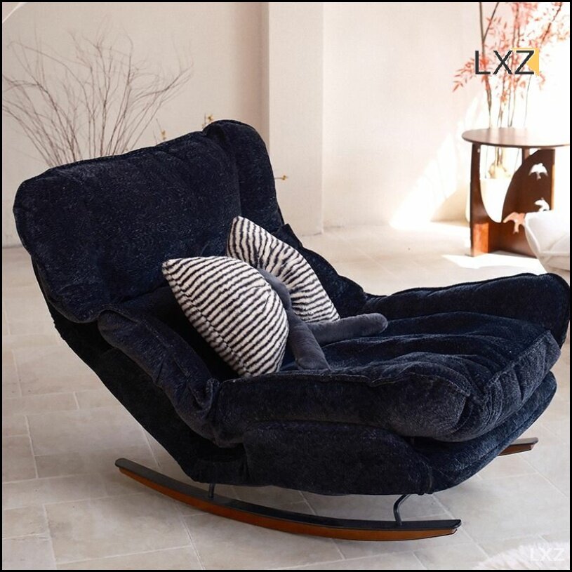 Эксклюзивное кресло для релаксации с текстильным черным чехлом  который можно снять