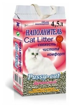 Наполнитель Pussy-Cat древесный (красный) 4,5л (термопак) 1 шт.