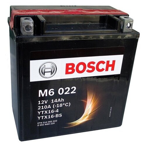 фото Мото аккумулятор bosch m6 022 agm ( 0 092 m60 220)