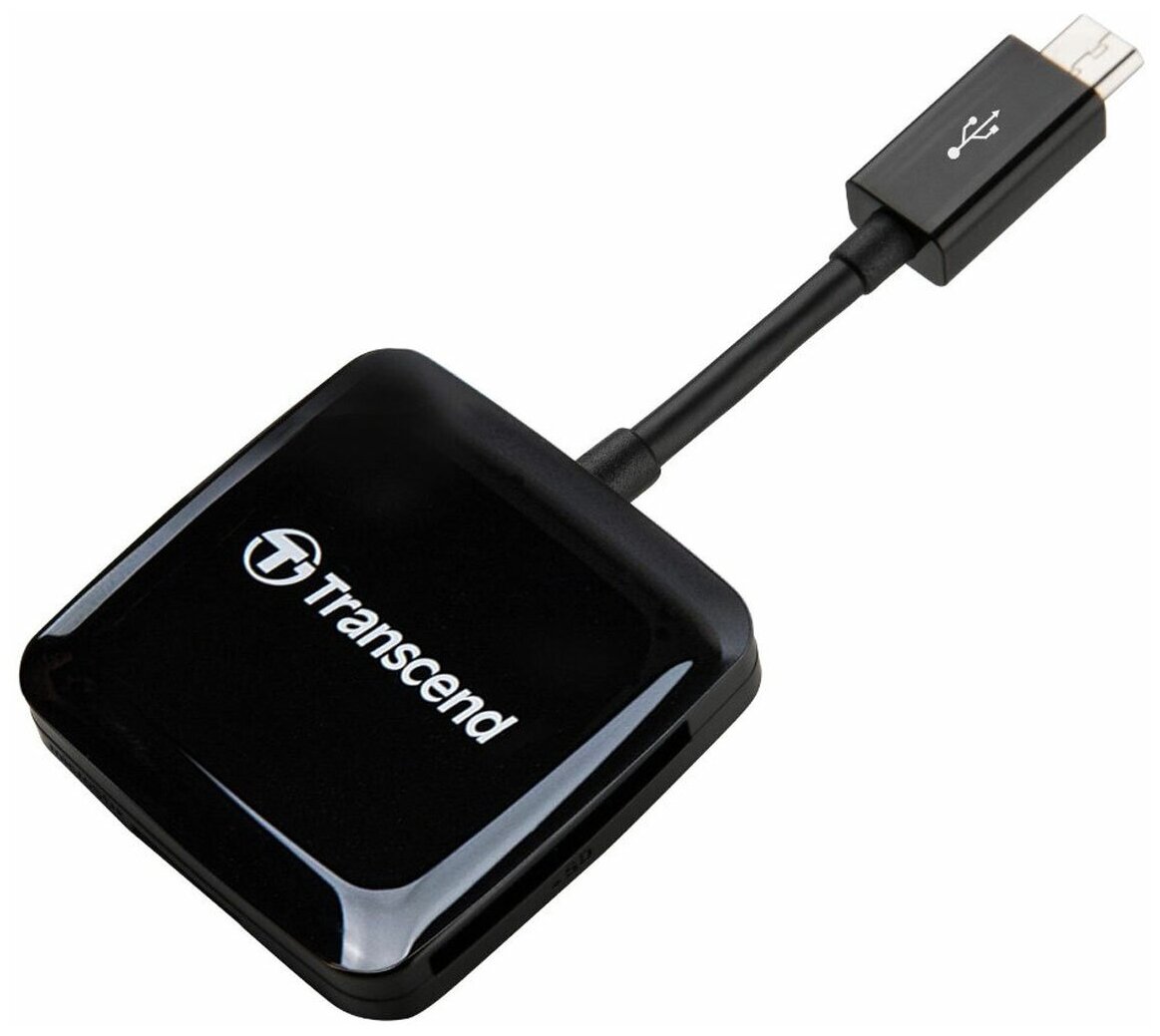 Картридер Transcend RDP9 micro-USB OTG для карт памяти MicroSDHC/SDHC/USB черный