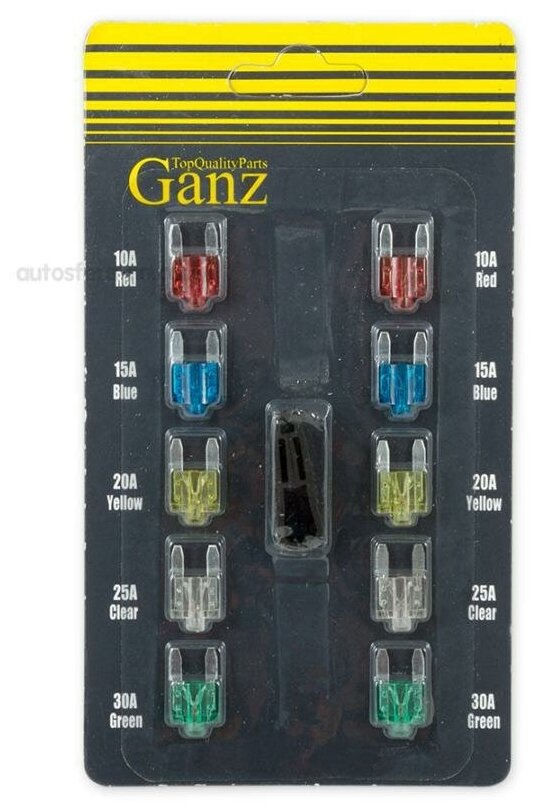 GANZ GRP15004 Набор предохранителей флажковых с индикатором обрыва блистер 10шт GANZ GRP15004