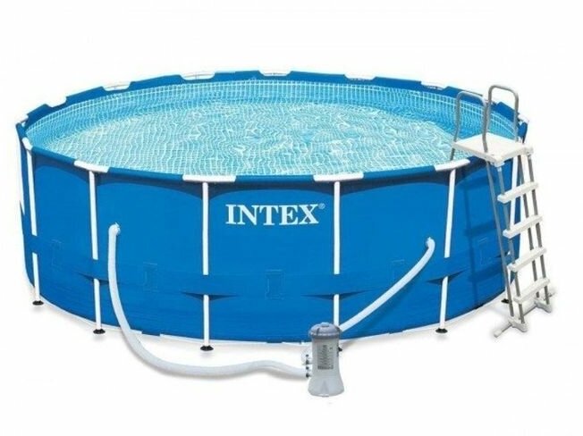 Intex 28242 (457х122 см, лестница, фильтр, тент, подложка) Каркасный бассейн Metal Frame