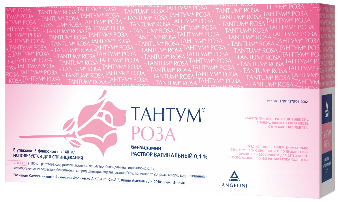 Тантум роза р-р ваг., 0.1%, 140 мл, 5 шт.