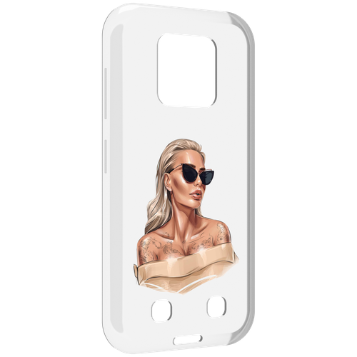 Чехол MyPads блондинка-в-очках женский для Oukitel WP18 задняя-панель-накладка-бампер