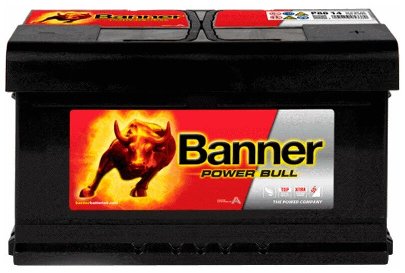 Аккумуляторная батарея BANNER Power Bull 14 6СТ80 низ.обратная