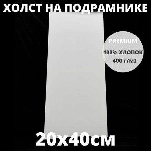 фото Холст на подрамнике грунтованный 20х40 см, плотность 400 г/м2 для рисования true up