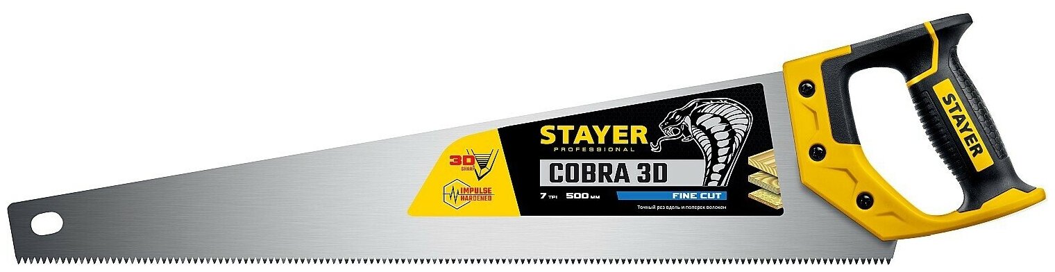 Ножовка универсальная 500 мм Stayer Cobra 3D 1512-50_z01
