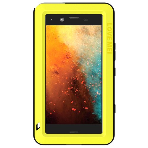 фото Неубиваемый водостойкий противоударный грязестойкий влагозащитный ударопрочный чехол-бампер mypads для sony xperia xz1 compact g8441 4.6 желтый цельно-металлический со стеклом gorilla glass