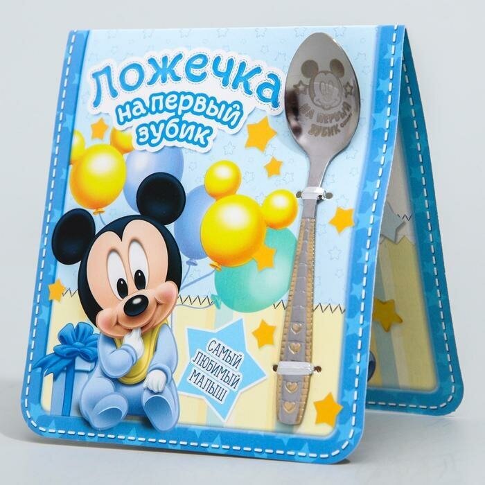 Disney Ложечка детская, 2,3 х 11 см "На первый зубик", Микки Маус