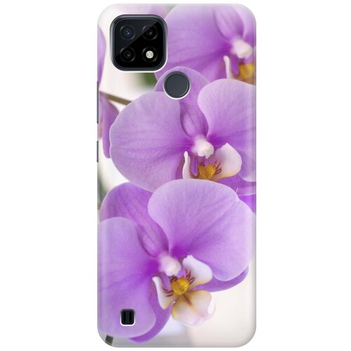 фото Cиликоновый чехол на realme c21 / рилми с21 с принтом "сиреневые орхидеи" gosso