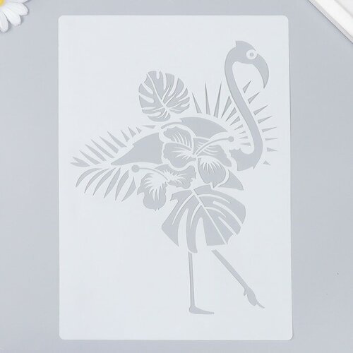 Трафарет пластик Фламинго и пальмовые листья 297х21 см 5шт 631₽