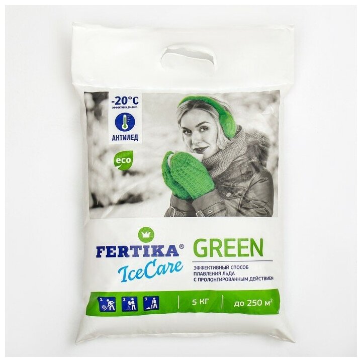 Противогололёдный реагент Fertika IceCare Green, 5 кг - фотография № 2