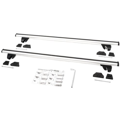 фото Багажник на рейлинги amos alfa для uaz patriot 3163 универсал 2005-2014 5 дв., с аэродинамическими дугами 55 мм х 140 см без замка