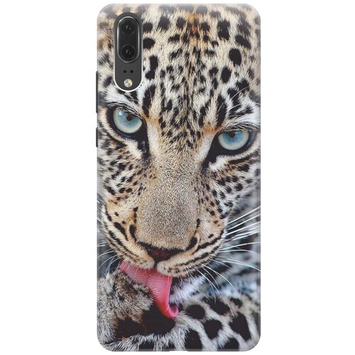 фото Cиликоновый чехол на huawei p20 / хуавей п20 с принтом "леопард" gosso