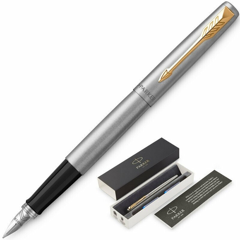 Ручка перьевая JOTTER STAINLESS STEEL GT, синий картр.1,0мм2030948 Франция, 879559