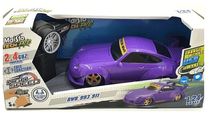 Машинка Maisto на радиоуправлении 1:24 "Porsche RWB 993 911" 82340