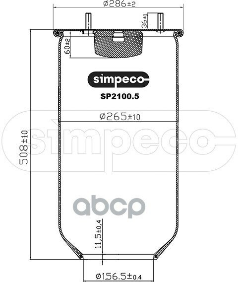 Пневморессора (Без Стакана) Hcv SIMPECO арт. SP21005010