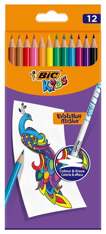 BIC Цветные карандаши Evolution Illusion, 12 цветов (987868) разноцветный