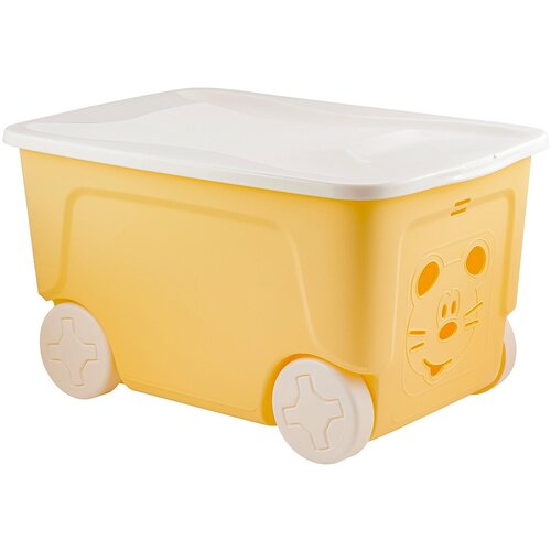 Ящик для игрушек на колесах Lalababy Play with Me, 59 x 38,3 x 33 см, 50 л, солнечный зайчик