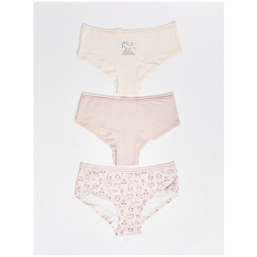 фото Набор трусов (3шт) zolla цвет: бежевый, размер: xs