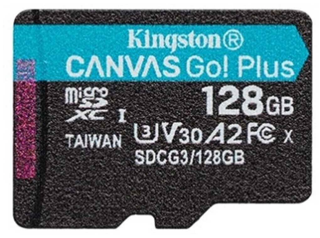 Карта памяти microSDXC UHS-I U3 KINGSTON Canvas Go! Plus 128 ГБ, 170 МБ/с, Class 10, , 1 шт. - фото №1
