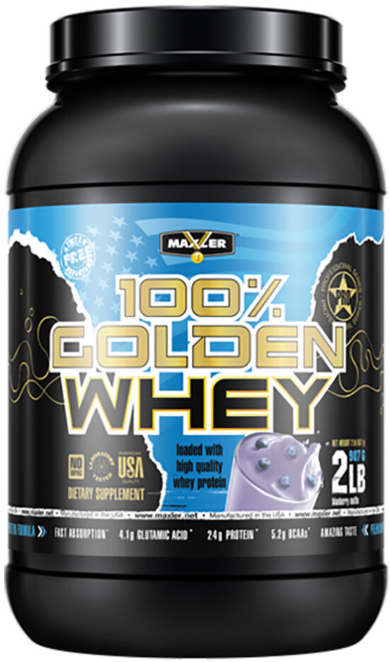 100 Golden Whey 908 gr, 28 порции(й), черничный маффин