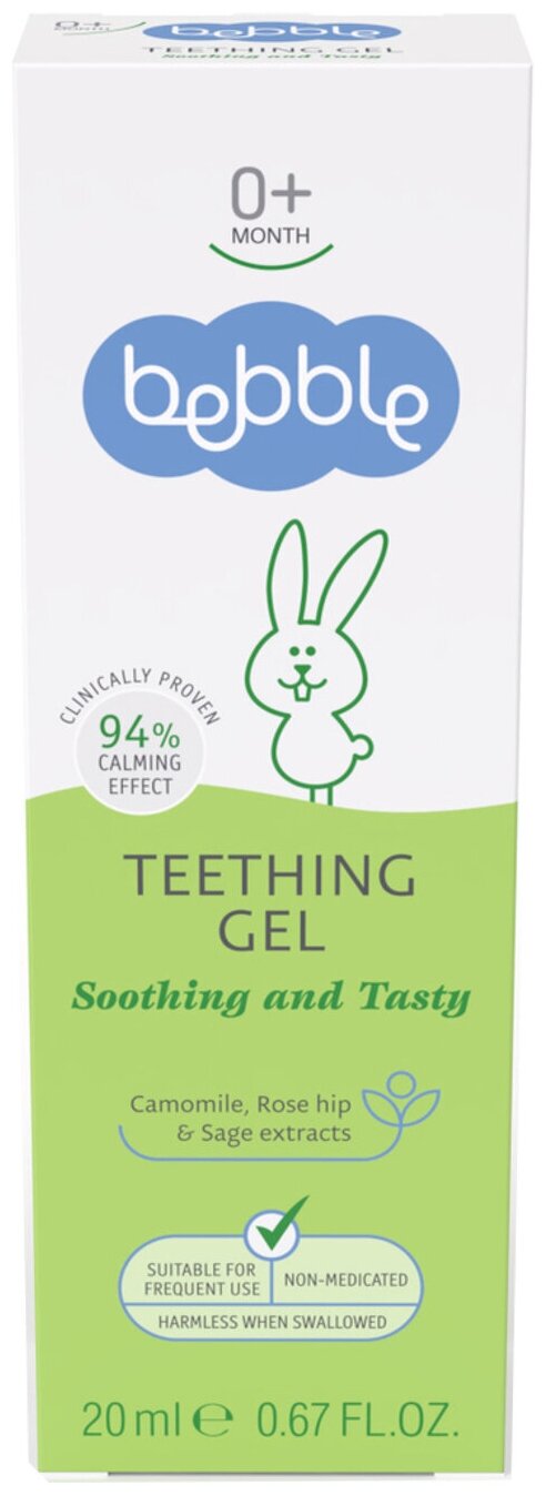 Bebble Teething gel гель д/десен, 20 мл, 35 г, 1 шт., 1 уп., фруктовый