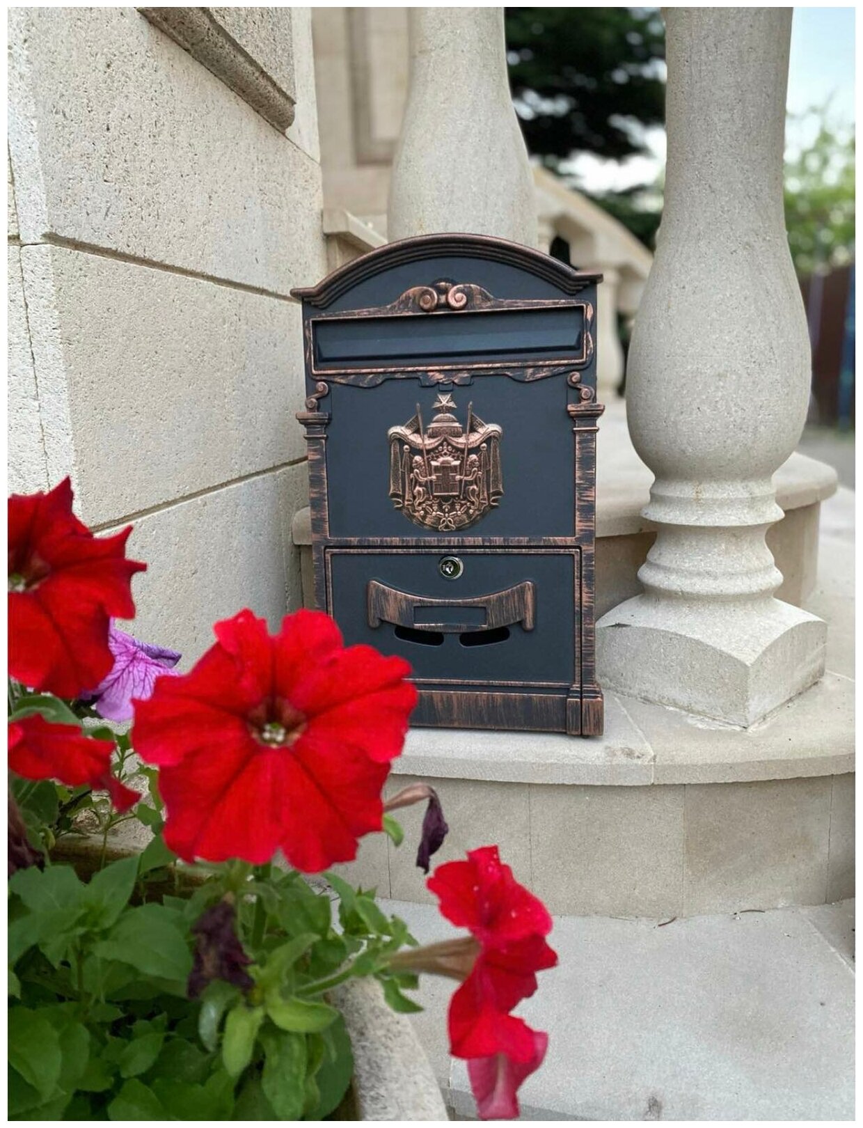 Почтовый ящик "Герб" цвет: медный/ почтовый ящик металлический с замком уличный - фотография № 9