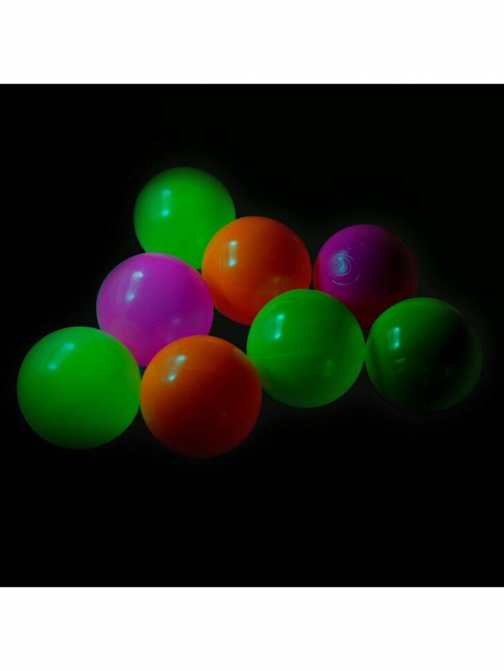 Шарики для сухого бассейна с рисунком «Флуоресцентные», набор 60 штук, цвет оранжевый, розовый, лимонный, диаметр шара — 7,5 см - фотография № 9