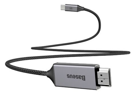 Кабель Baseus USB Type-C - HDMI (CATSY-0G), 1.8 м, dark grey