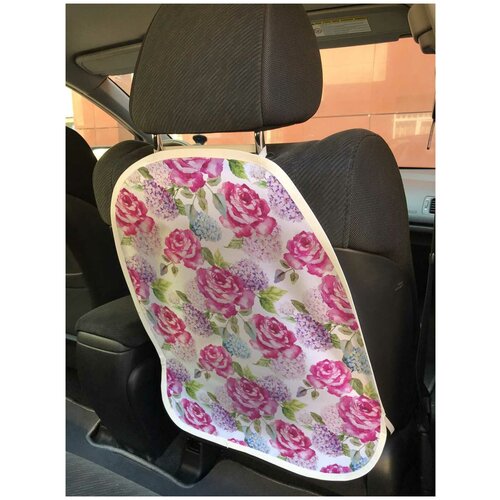 фото Защитная накидка joyarty "розы и сирень" на спинку автомобильного сидения