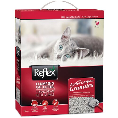 Комкующийся наполнитель Reflex Active Carbon Granules, 10л, 1 шт. наполнитель комкующийся с гранулами активированного угля active carbon granules cat s white 10л